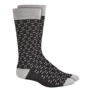 ALFATECH BY ALFANI Mens Black Rayon Ribbed Dress Over The Calf Socks 7-12